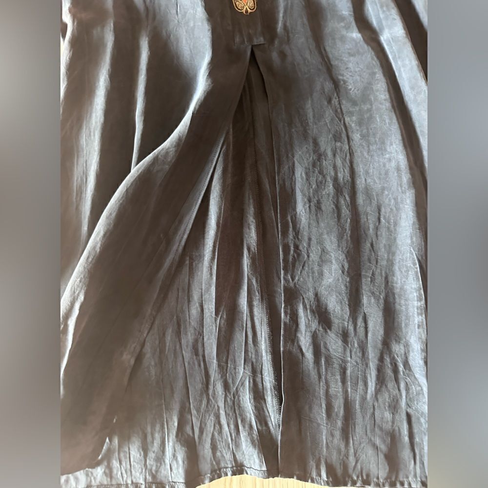 Sue Wong Vintage bohemian Tunic in charcoal grey with beaded buttons - Size L - Picture 4 of 8